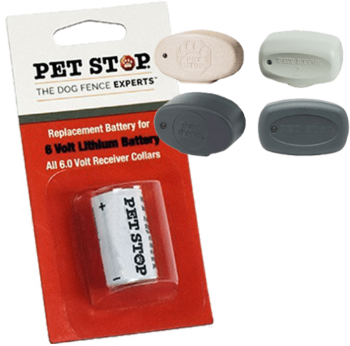 Pet Stop replacement battery for all 6.0 volt receiver collars - product photo