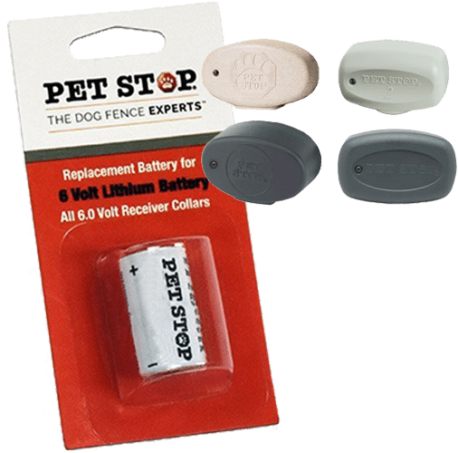 Pet Stop replacement battery for all 6.0 volt receiver collars - product photo